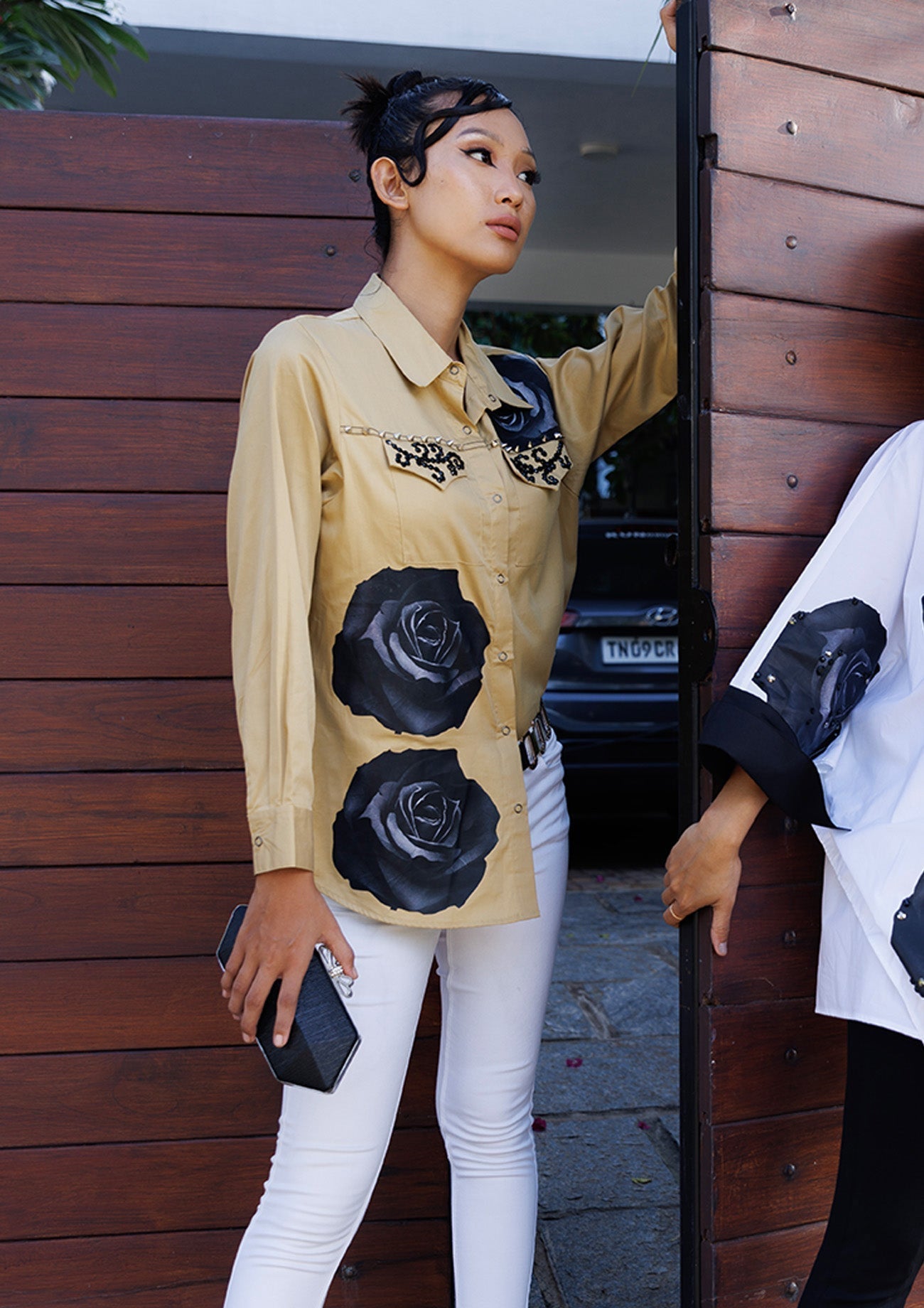 Beige Comfort Fit Cotton Shirt with Pockets