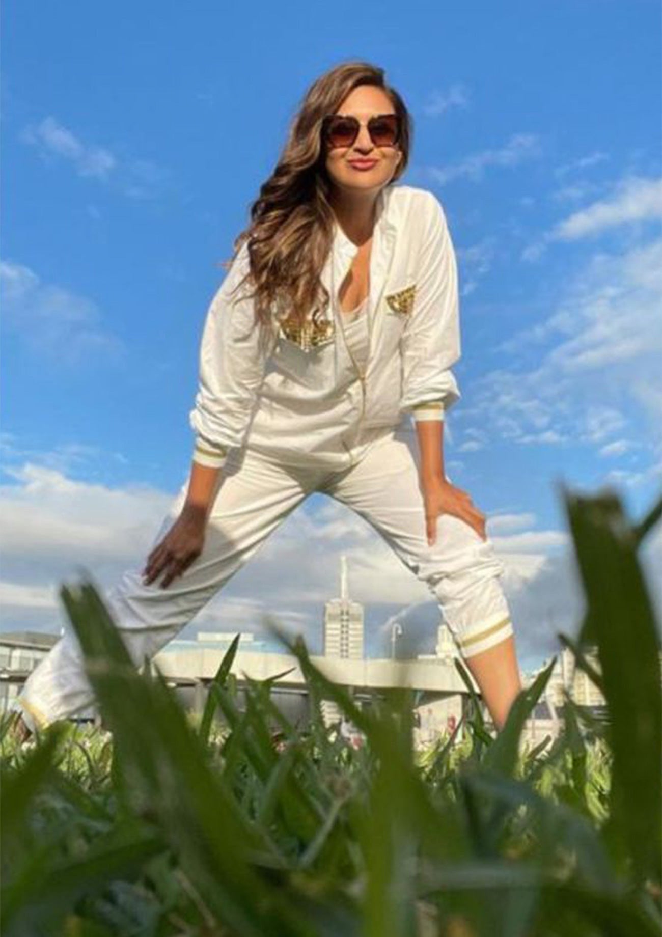 White Cotton Bomber with Studwork