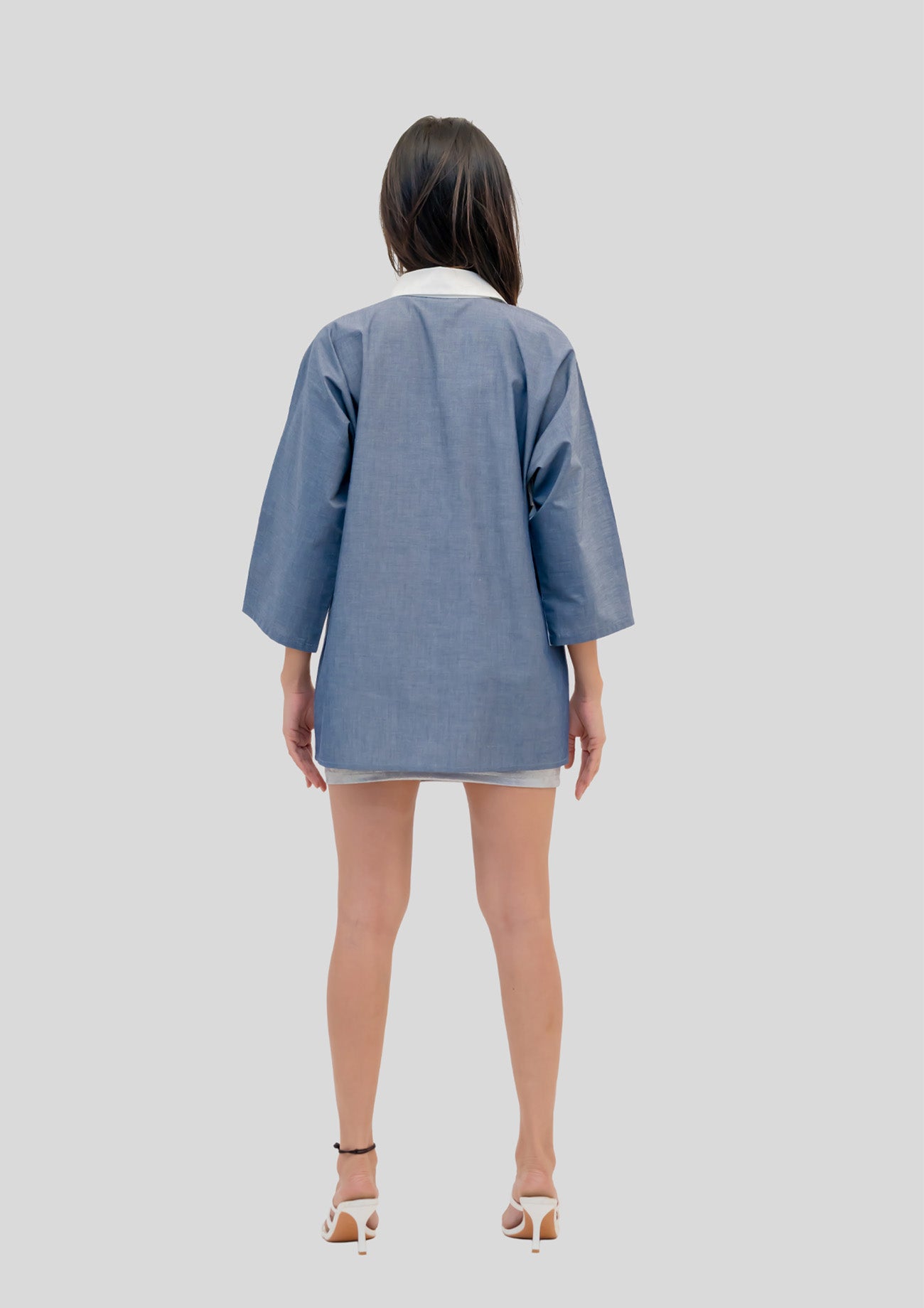 Cotton Combo Shirt with Stud Highlights