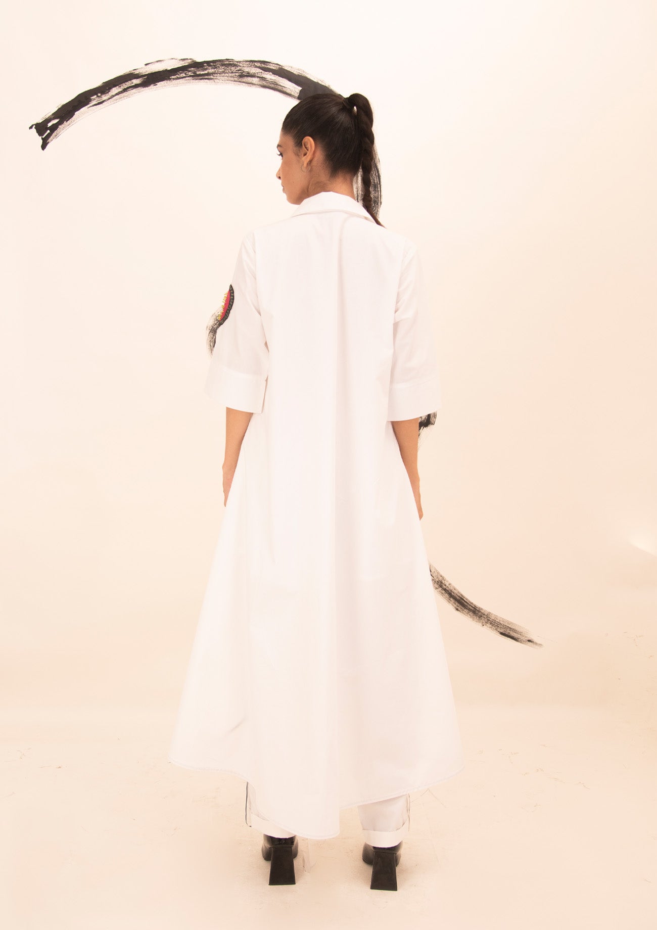 White Cotton Tunic with Embroidery