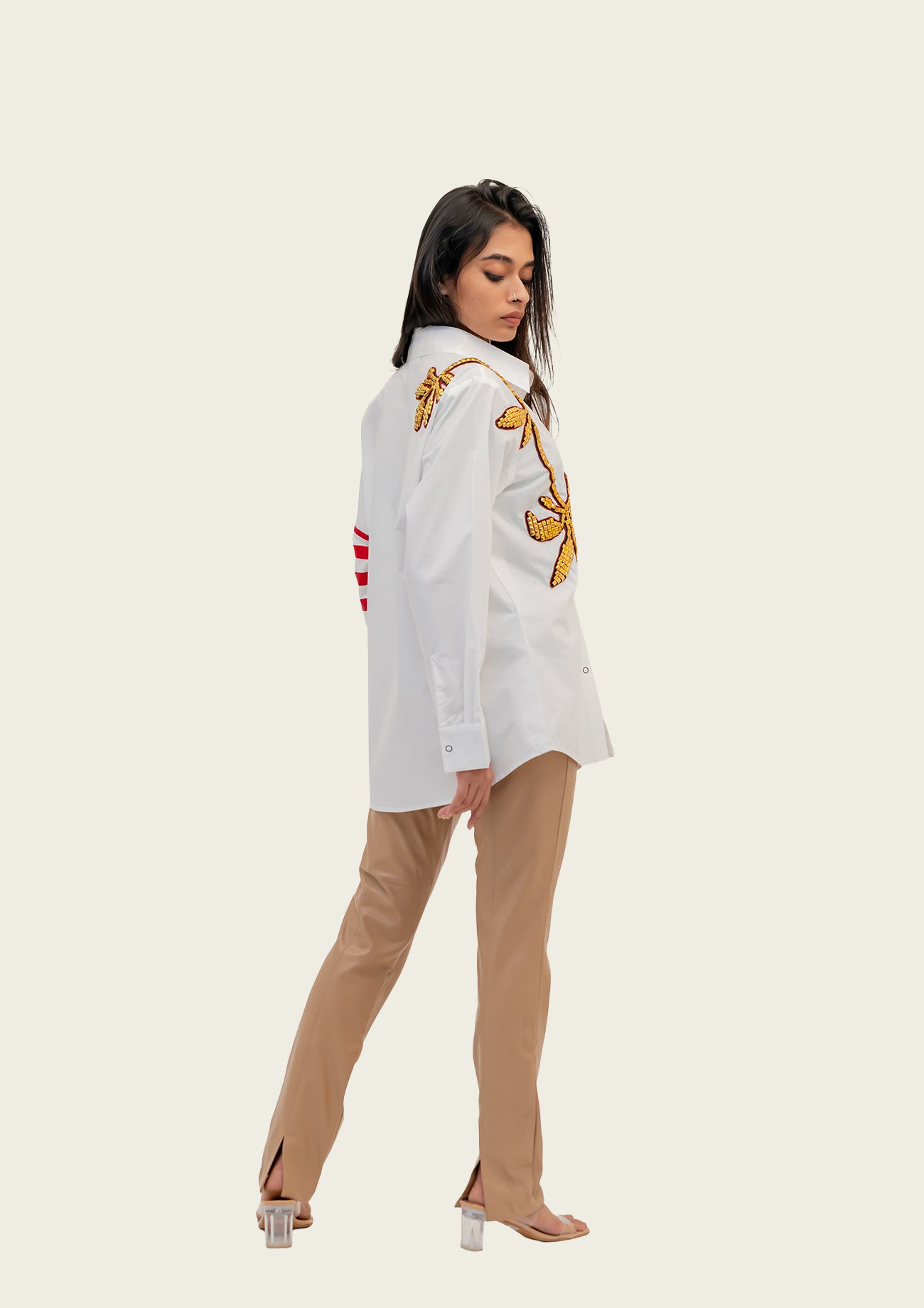 White Cotton Shirt with Embroidery