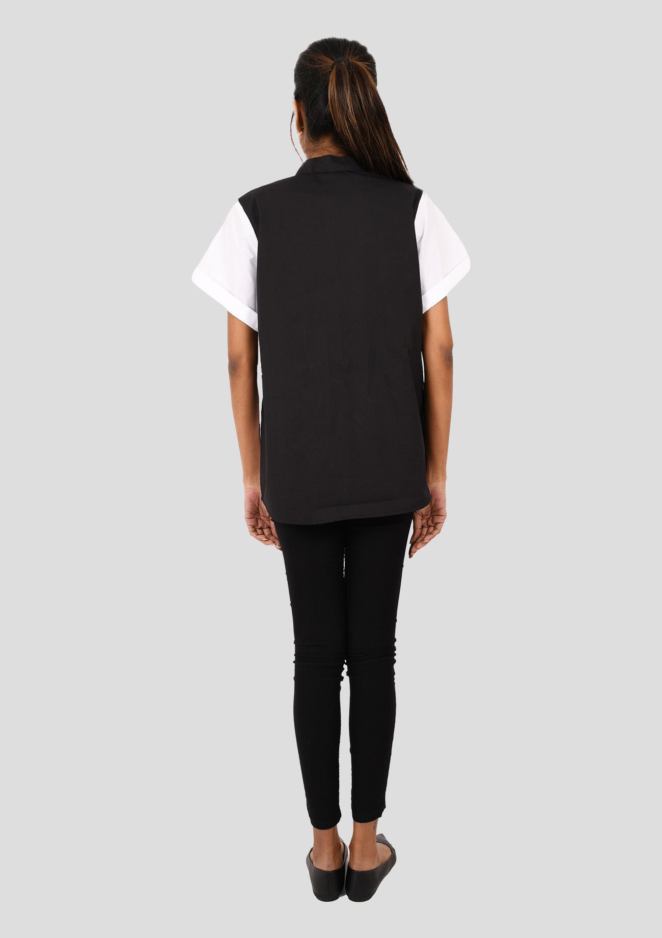 White & Denim Comfort Fit Cotton Short Sleeve Shirt