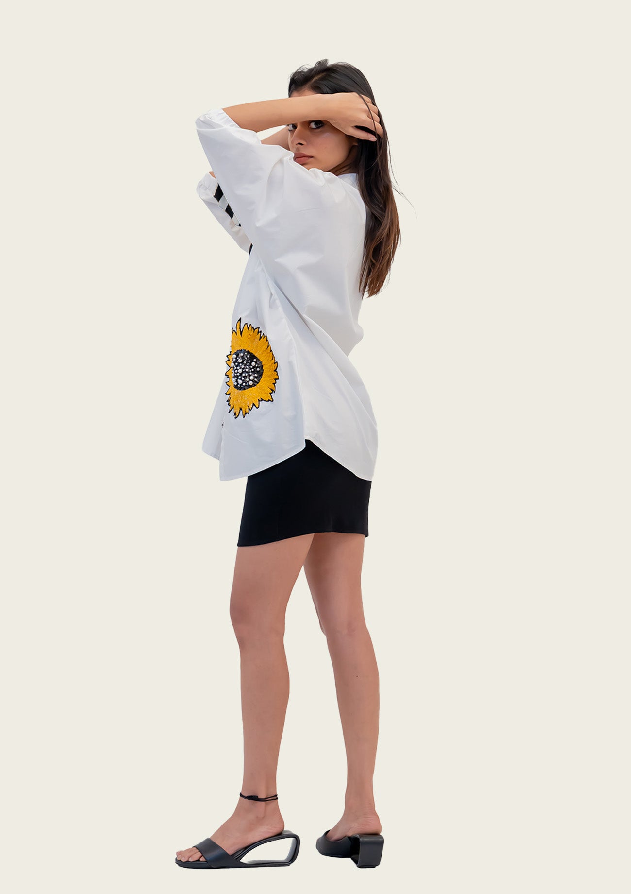 White Cotton Shirt with Embroidery
