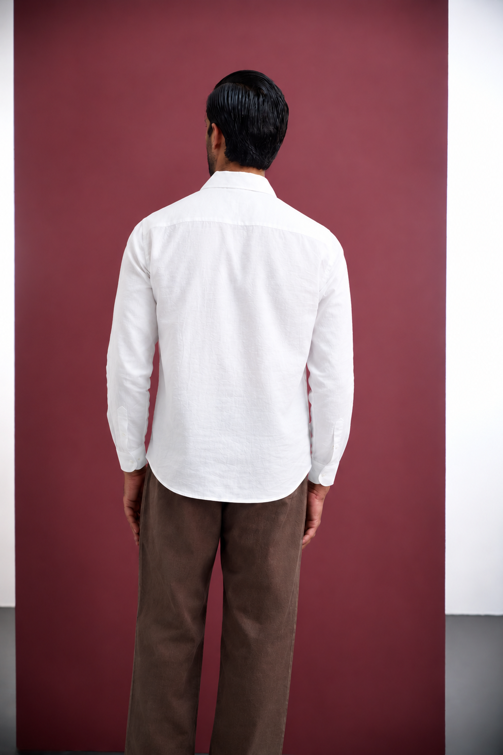 WHITE COTTON VELVET APPLIQUÉ SHIRT