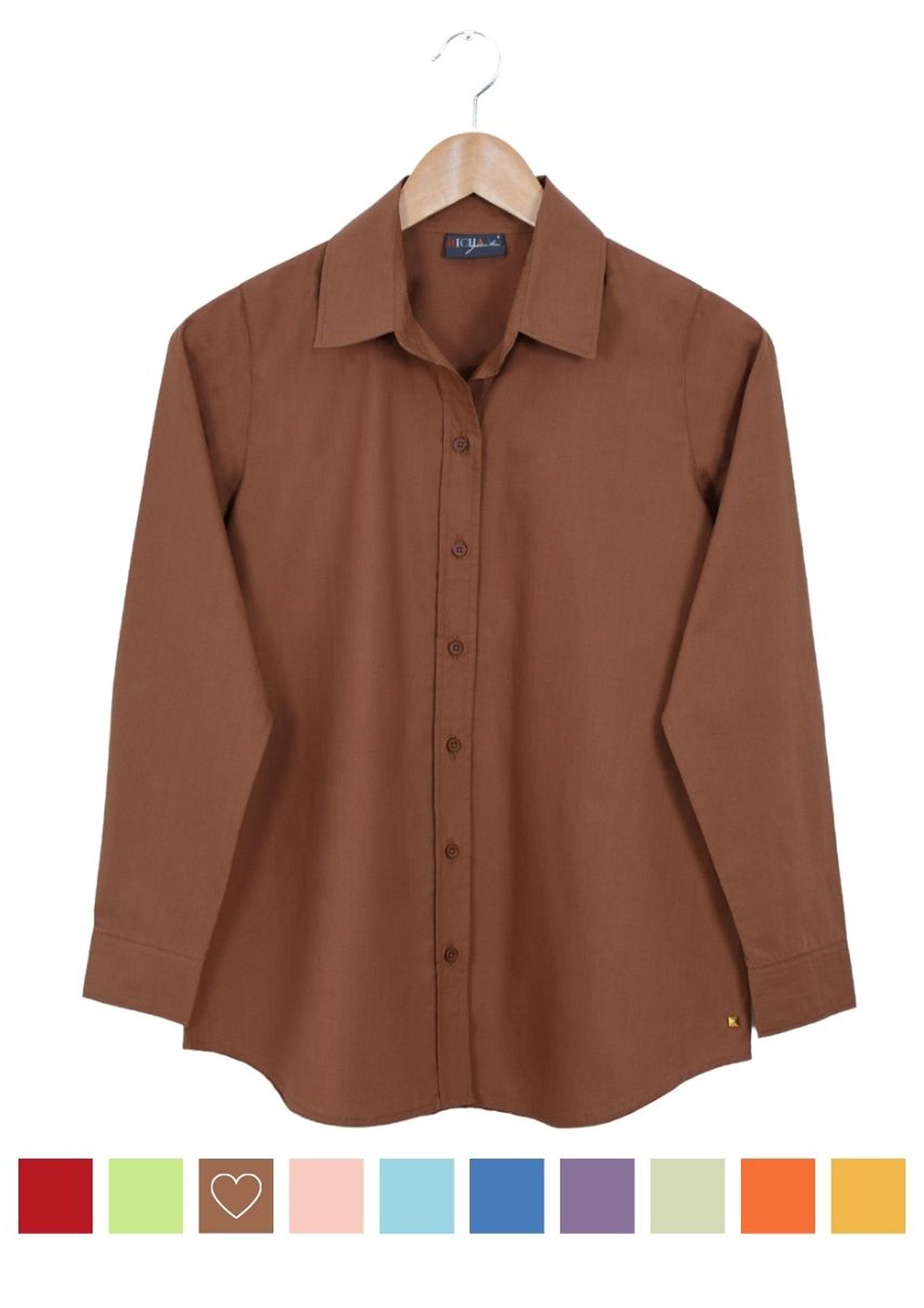 Brown Solid Cotton Shirt