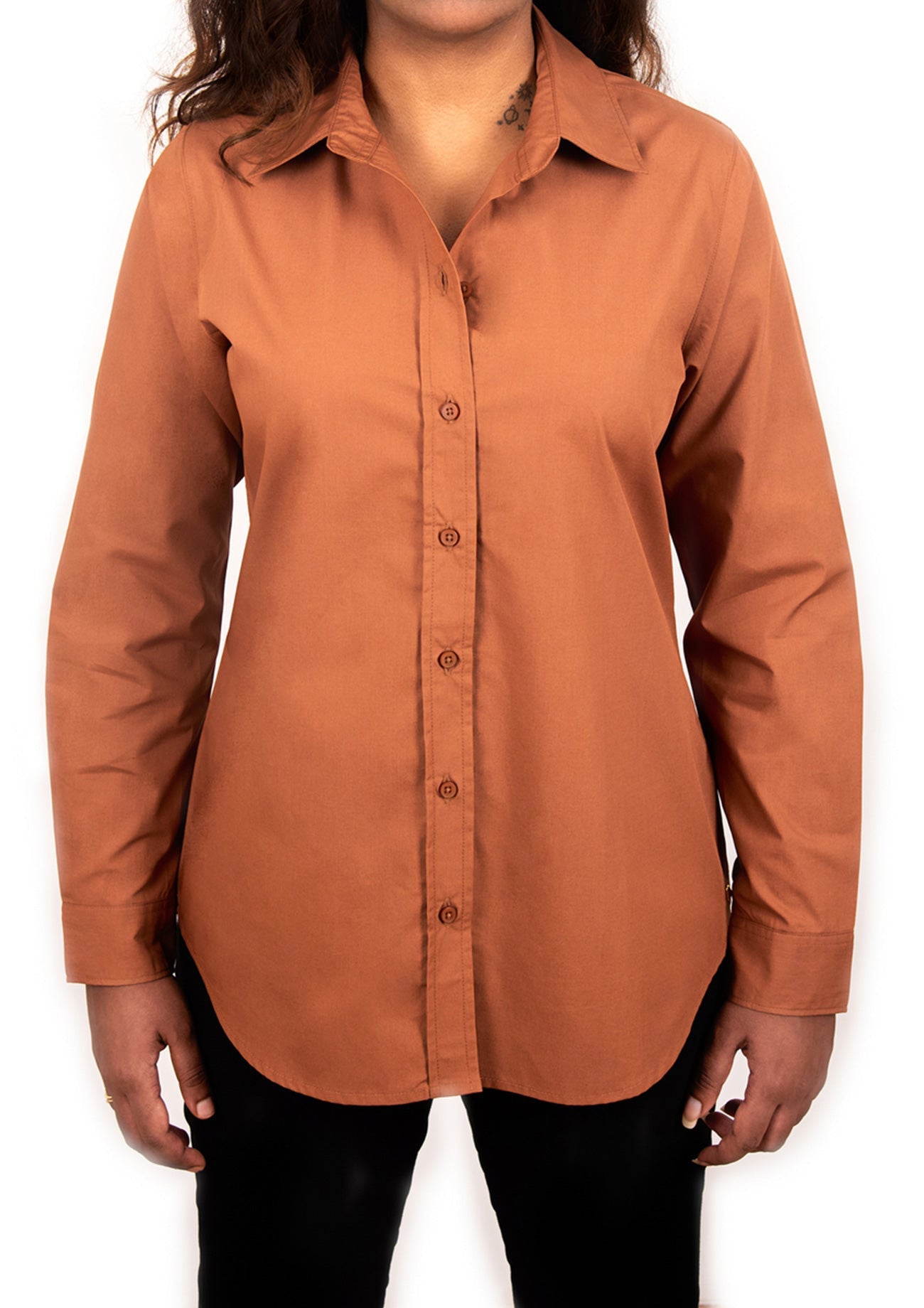 Brown Solid Cotton Shirt