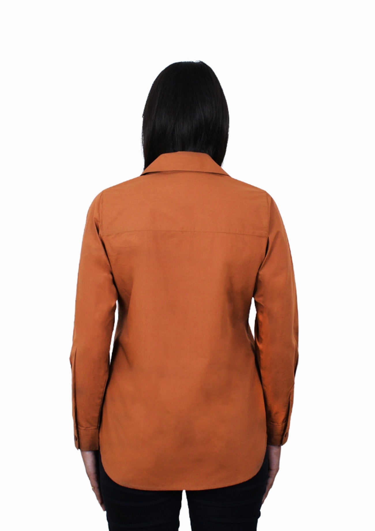 Brown Solid Cotton Shirt
