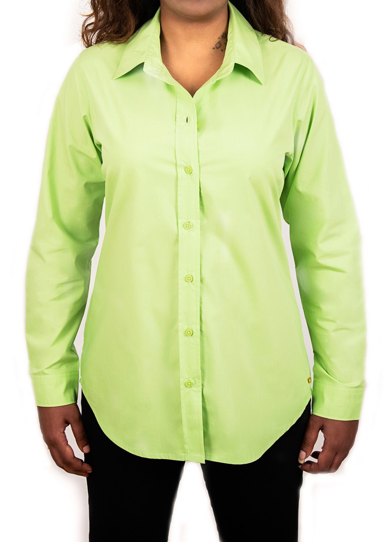 Light Lime Solid Cotton Shirt