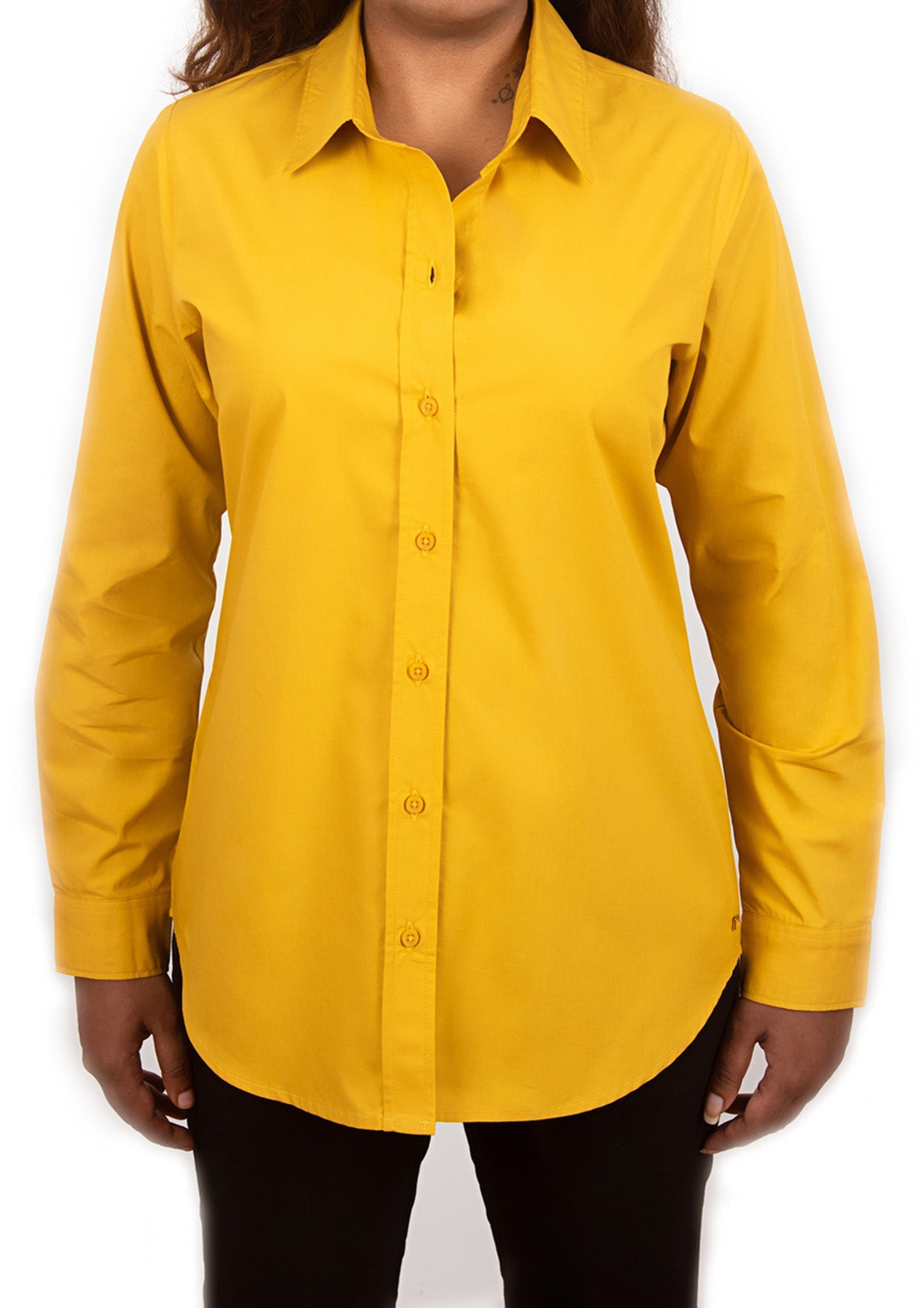 Mustard Solid Cotton Shirt