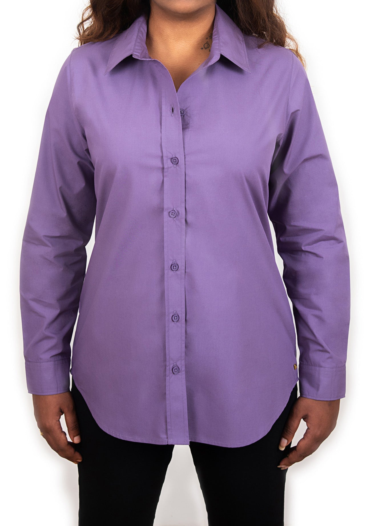 Purple Solid Cotton Shirt