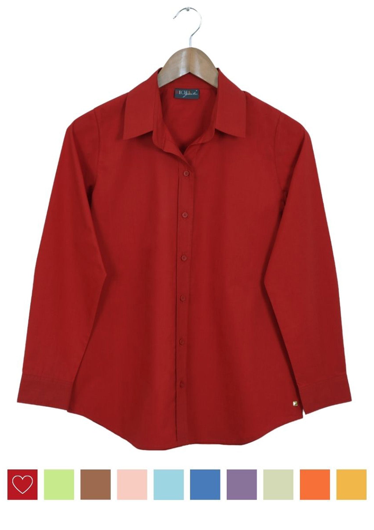 Red Solid Cotton Shirt