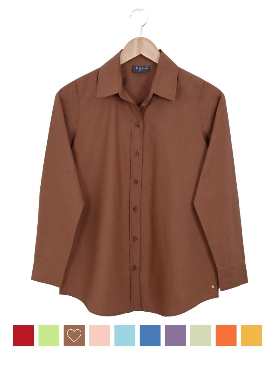 Brown Cotton Comfort Fit Shirt