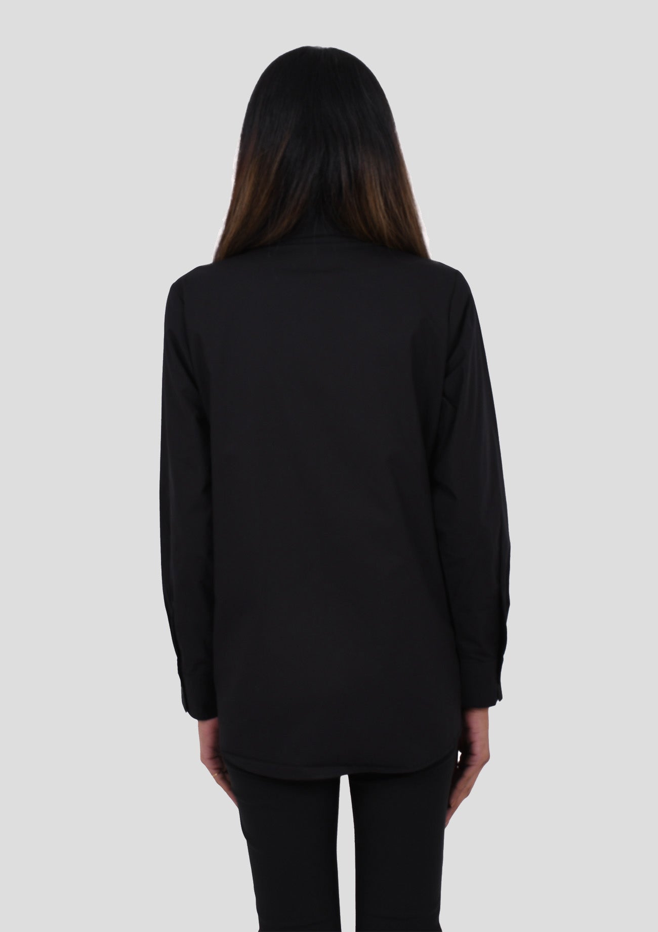 Black Comfort Fit Cotton Shirt with Black Embroidery