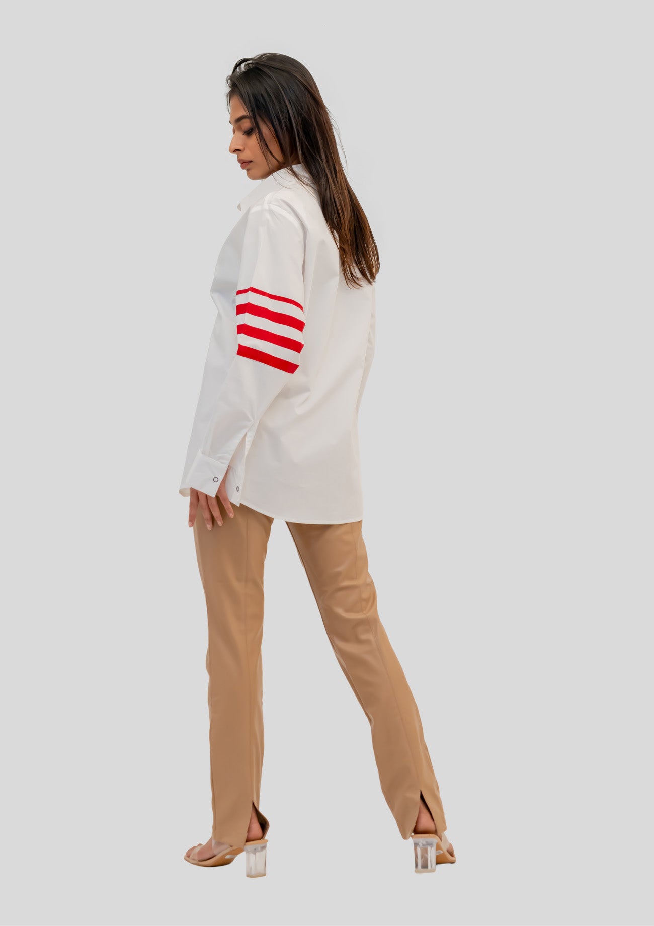 White Cotton Shirt with Embroidery