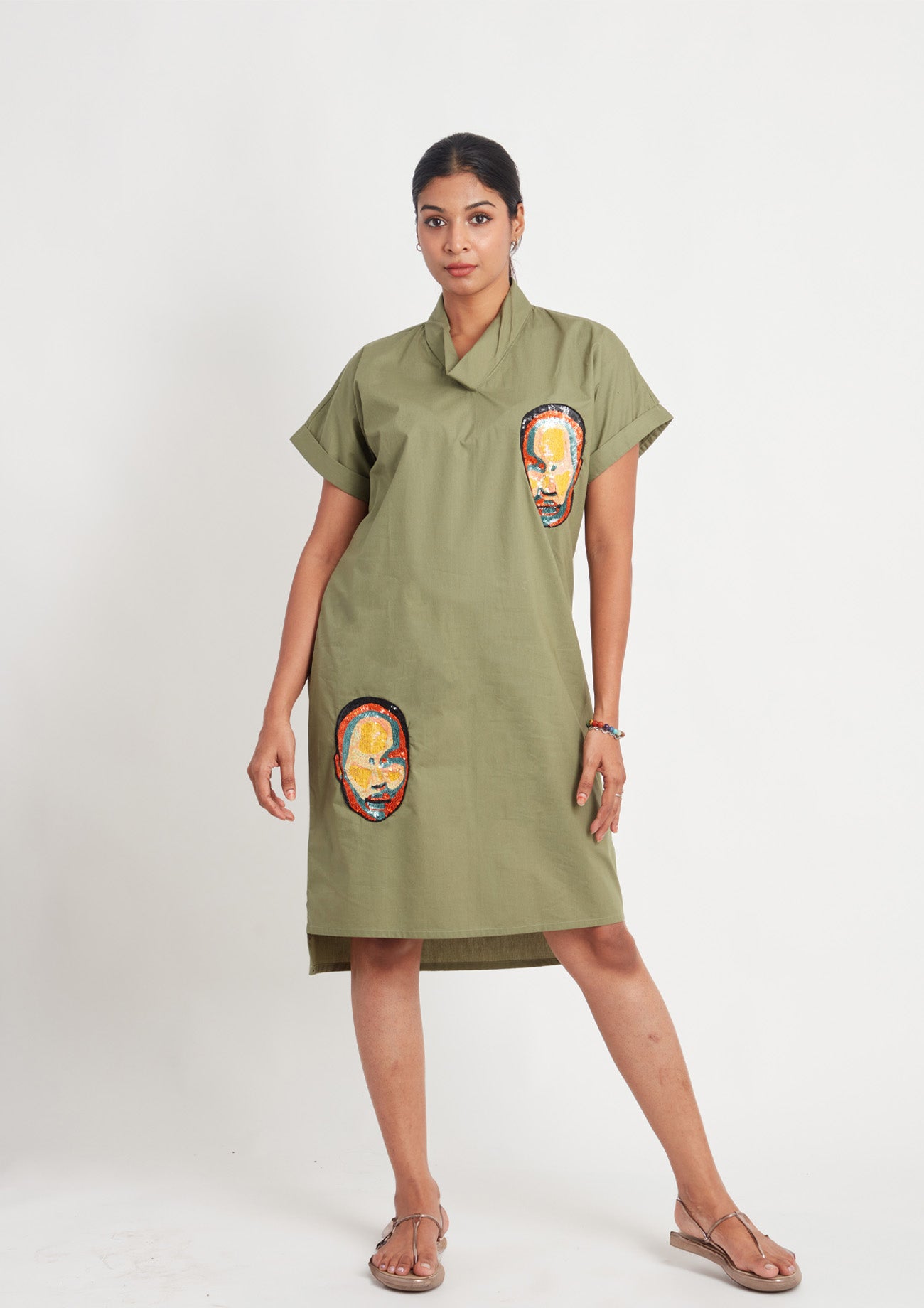 Olive One Piece Turtle Neck Dress