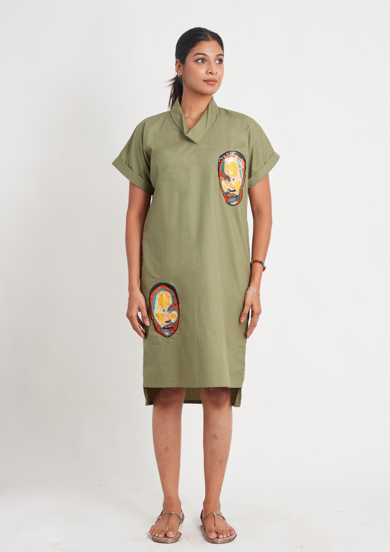 Olive One Piece Turtle Neck Dress