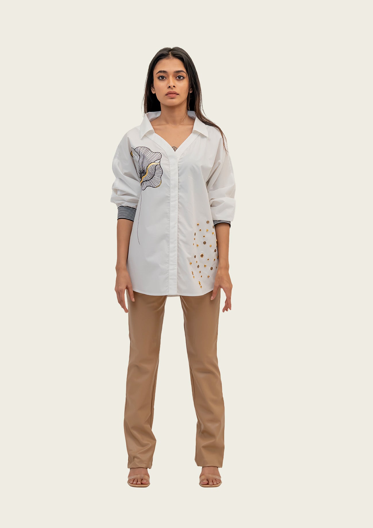 White Cotton Shirt with Print