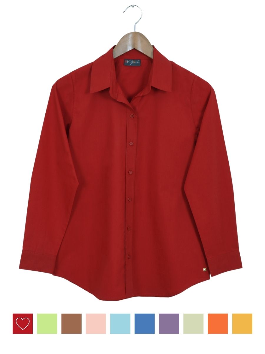 Red Cotton Comfort Fit Shirt