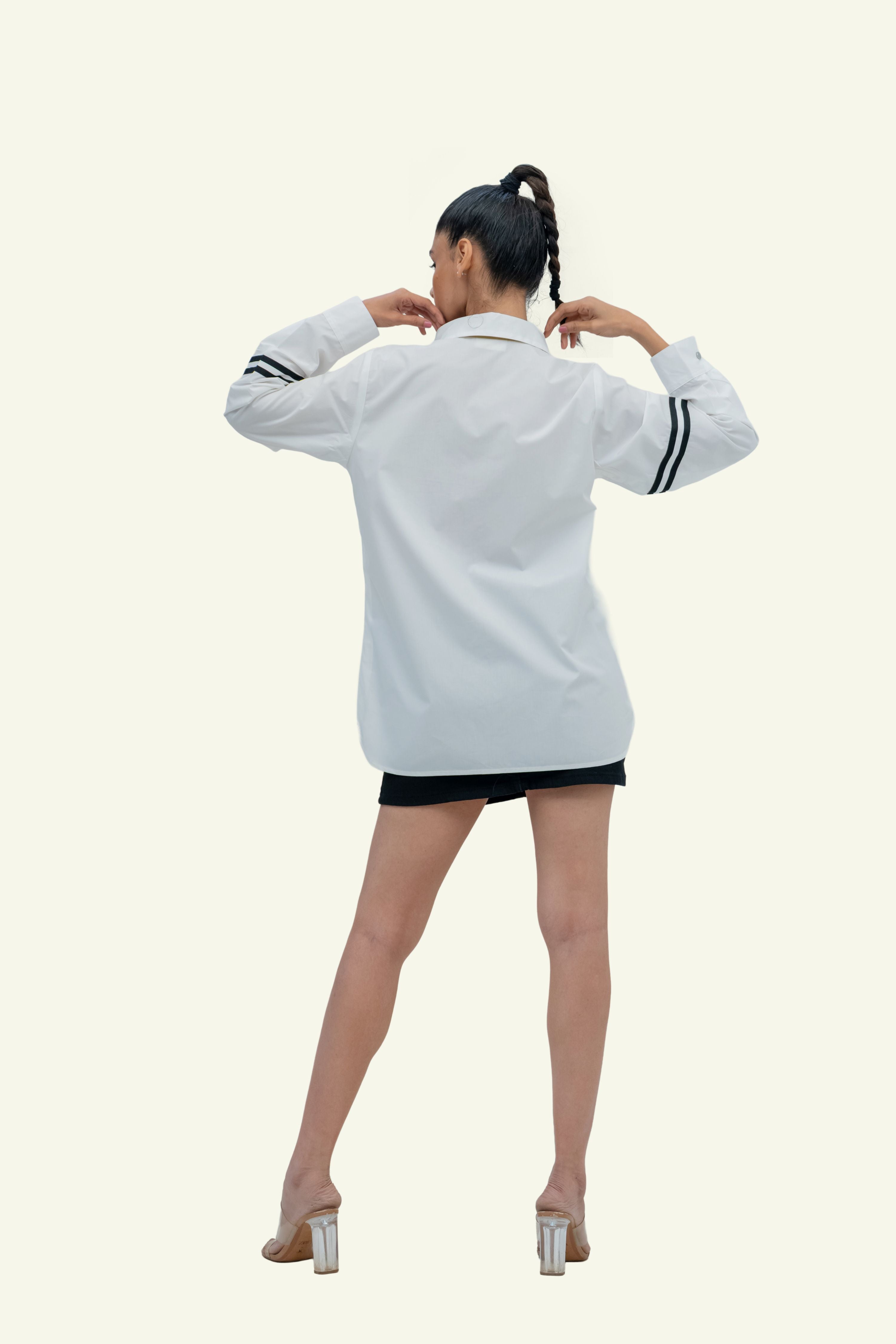 White Cotton Shirt with Embroidery
