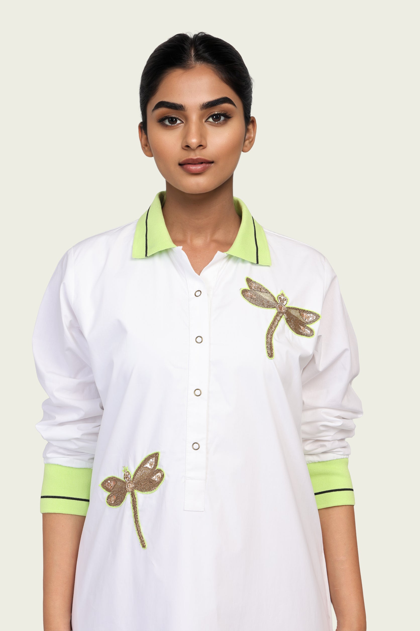 White Cotton Maxi Dress with Embroidery