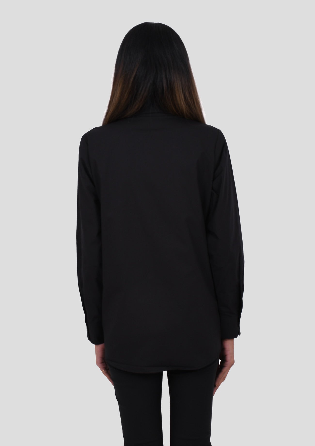 Black Cotton Shirt With Black Embroidery